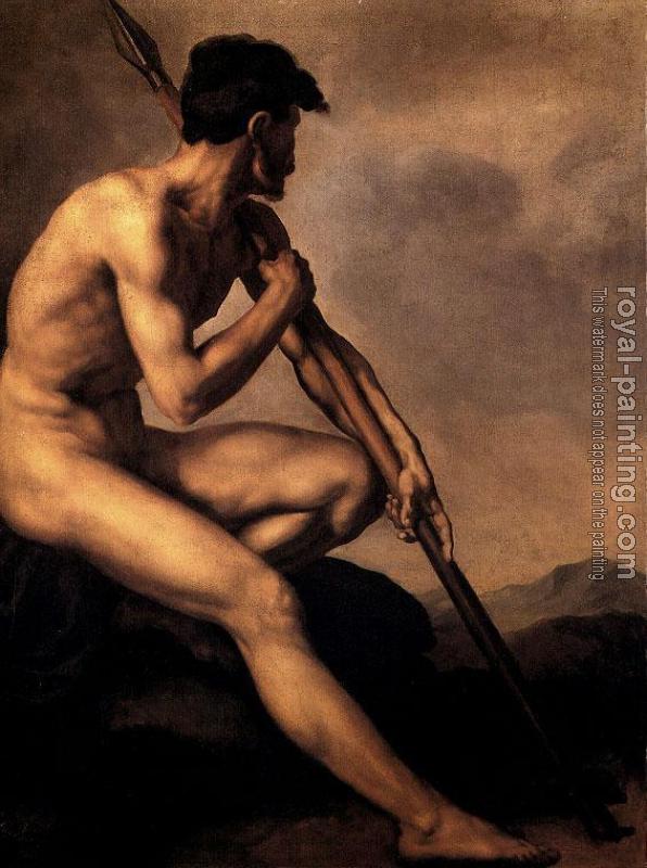 Theodore Gericault : Nude Warrior with a Spear